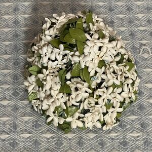 Vintage Floral Pillbox Hat White Flower Church Wedding‎ Party Occasion